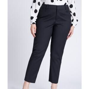 $90 NWT Eloquii Kady Fit Double Weave Pants Black Sz 16S 16 Short Slim Leg